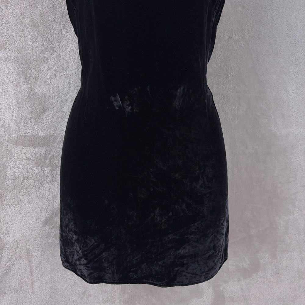Reformation Laine Velvet Dress Womens Size XS Black Sweetheart Neck Mini - Picture 4 of 7